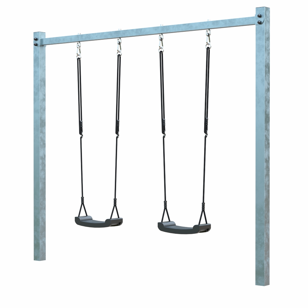 Gungställning PLUS  med 2 Gråsvarta Gungsitsar