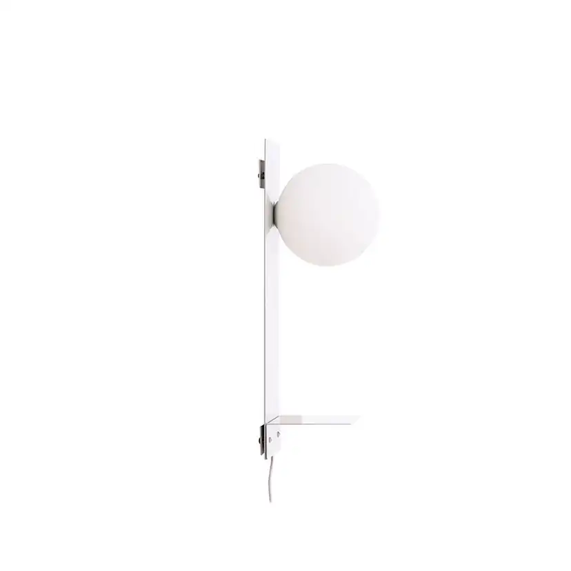 Troyes Wall Lamp - Light grey / White glass Ljusgrå/Vit