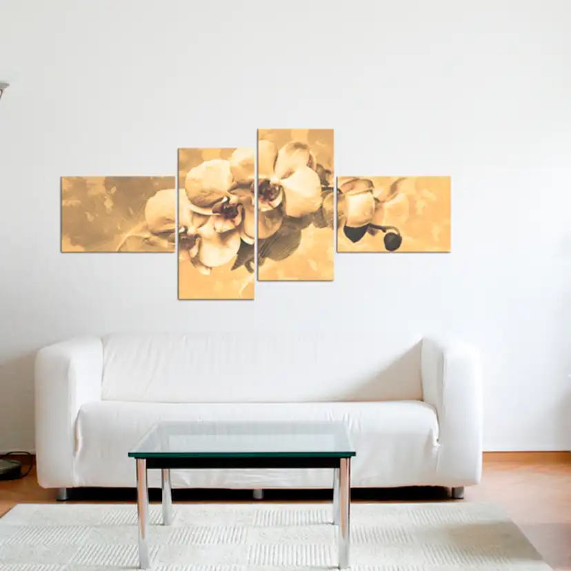 Tavla - Orkidéer i sepia 100x45 100x45 cm