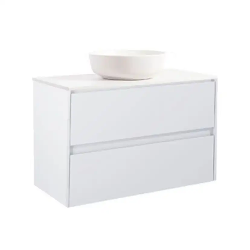 Luxo 90Vitm Bs Vit+Ts Rundvit Färg Tvättställsskåpet: Matt Vit, Färg Bänkskiva: Vit, Färg Tvättställ: Vit - B: 908 mm, H: 737 mm, D: 470 mm