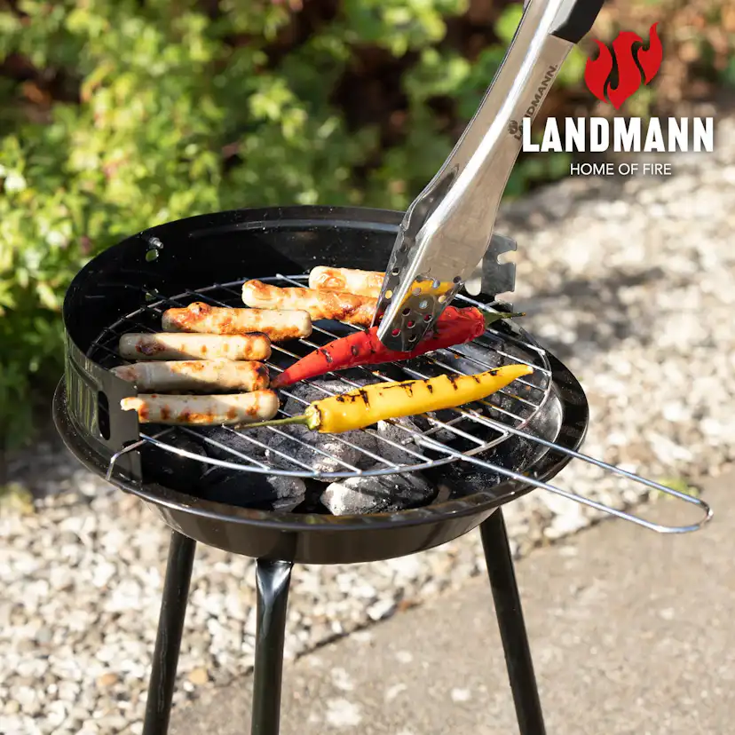 Kolgrill Landmann Picnic BBQ Portabel Grill, Justerbar Höjd & Vindskydd