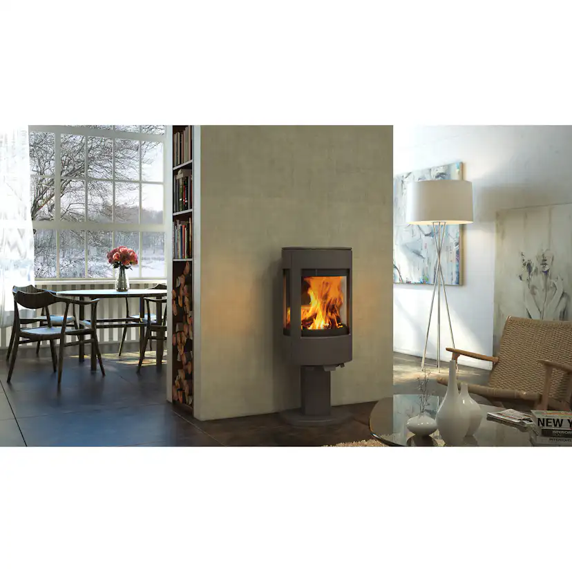 Vedkamin på Pelare Dovre Astro 4 Svart - Modern Braskamin