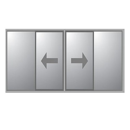 Kombiparti Dörrar Novoroom Extreme 3-glas 2 Skjutbara & 2 Fasta