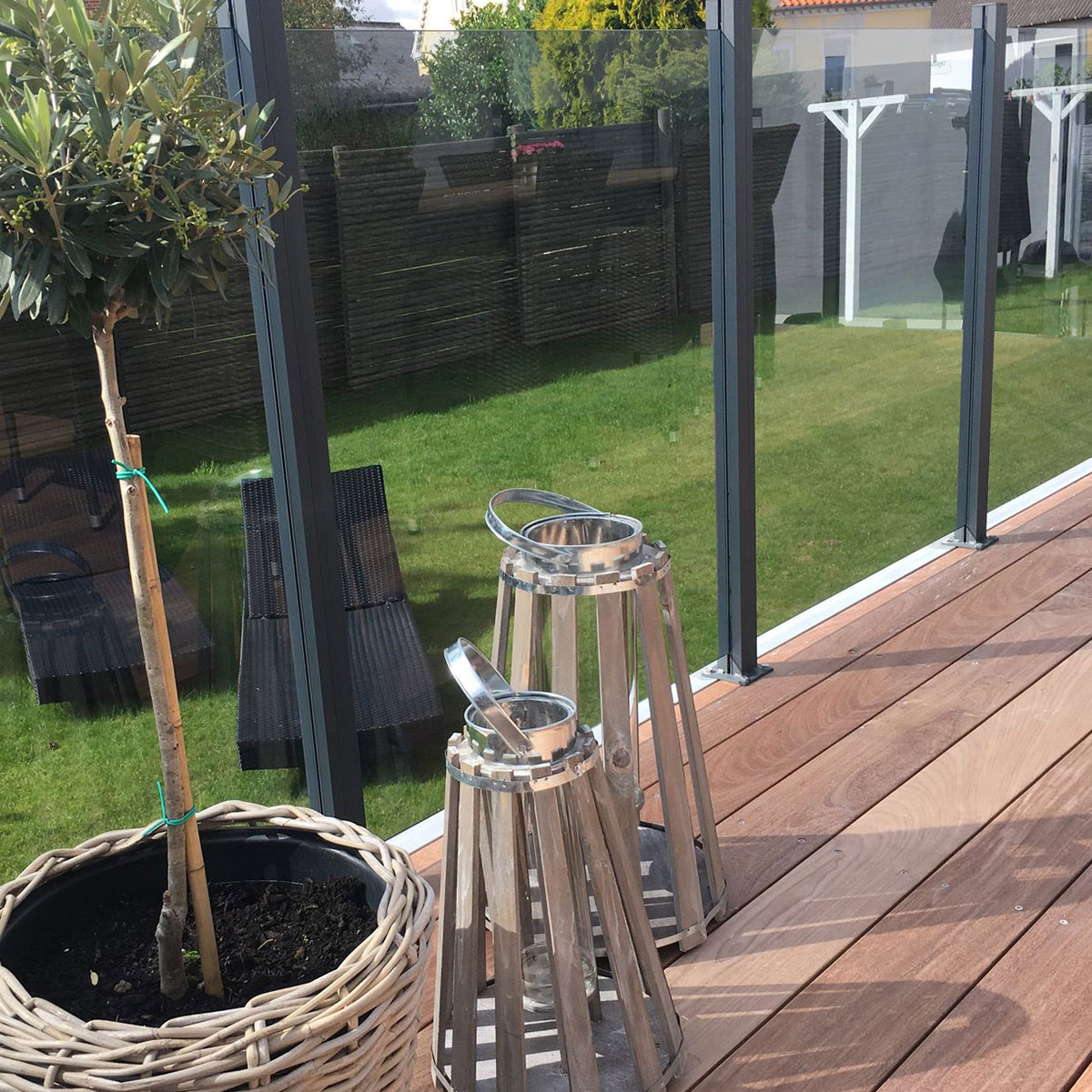 Glasstaket Hortus med Aluminiumskena Rökfärgat 100x150
