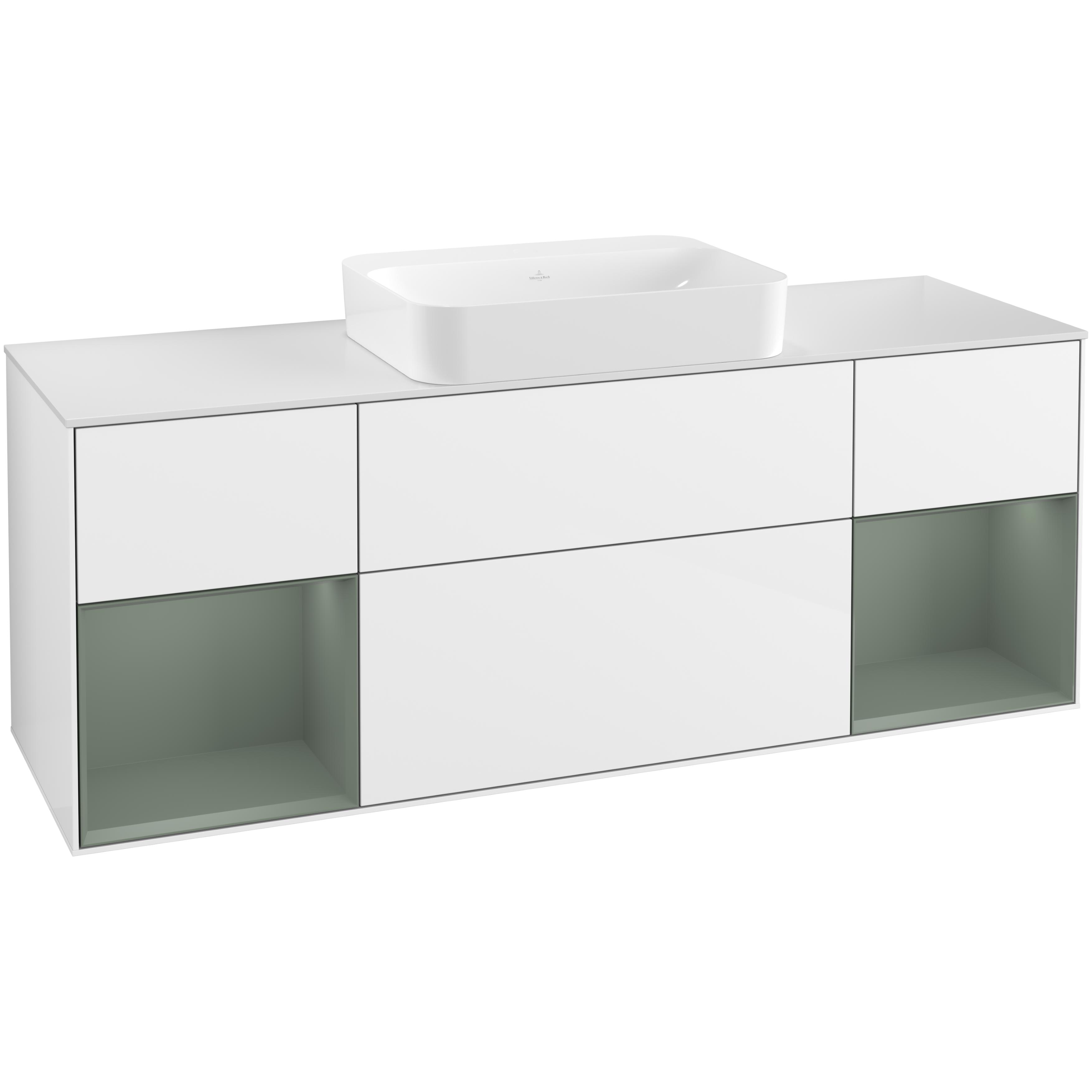 Tvättställsskåp Villeroy & Boch Finion med Två Hyllor och Bänkskiva för Fristående Tvättställ