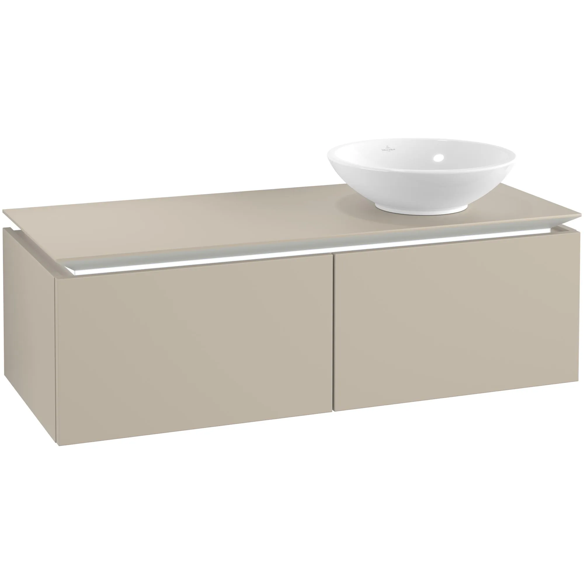 Tvättställsskåp Villeroy & Boch Legato Kompakt 1200 med 2 Lådor för Ocentrerat Ytmonterat Tvättställ