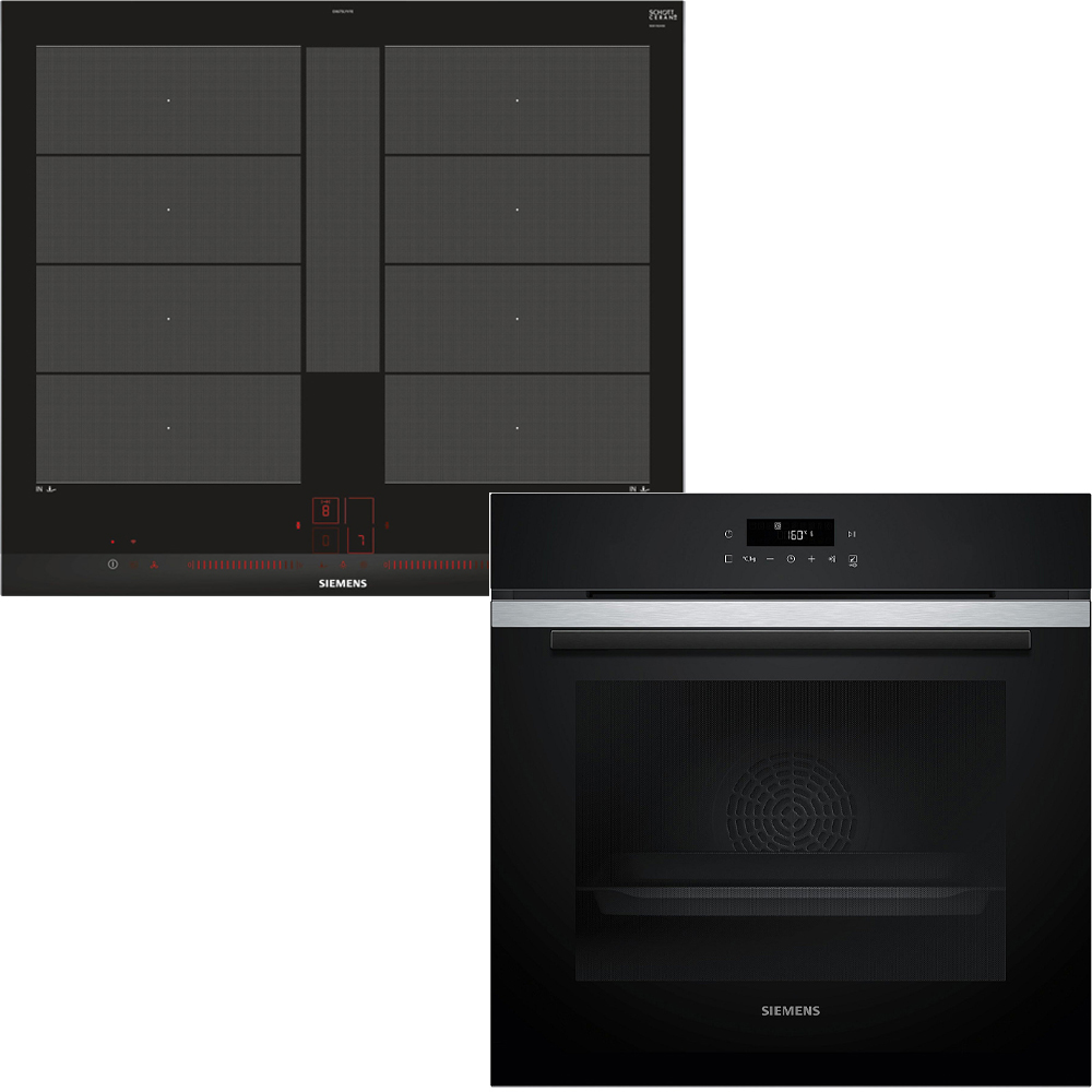 Ugn- & Hällpaket Siemens HB271ABS3 + EX675LYV1E Med ActiveClean Rostfri Svart