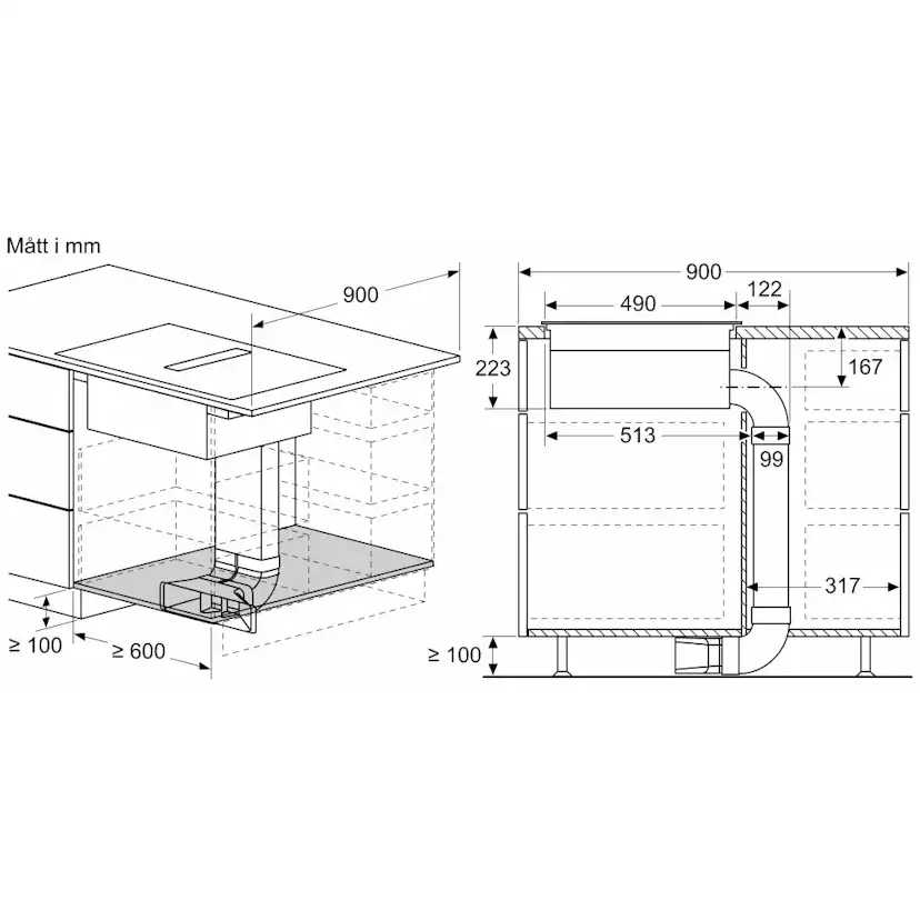 Induktionshäll Siemens ED611BS16E iQ300 Med Inbyggd Fläkt