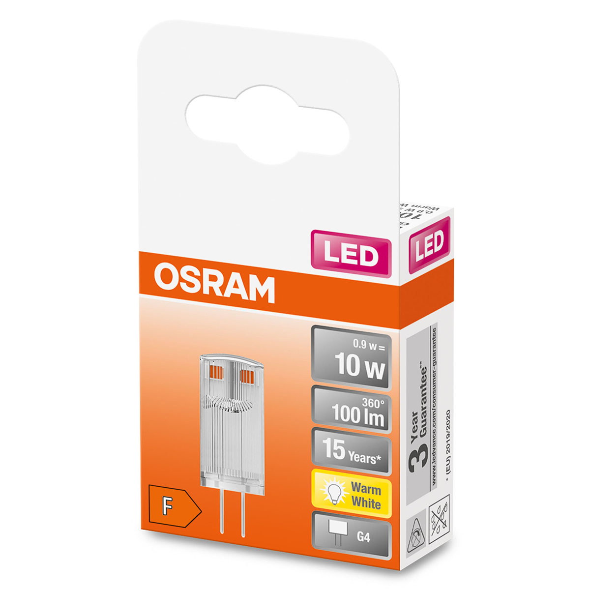 LED-Lampa Osram Pin (10) G4 Klar 827