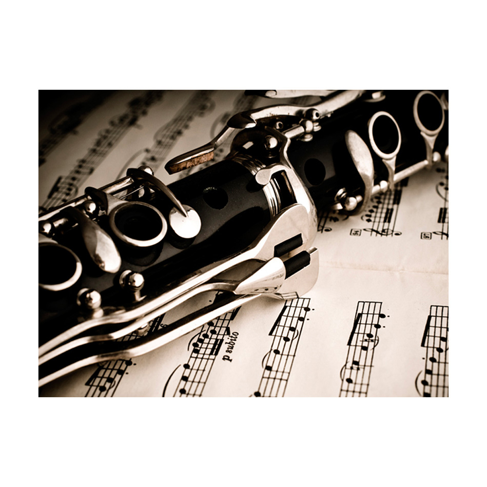Clarinet and music notes 250x193 Storlek: 250x193 cm