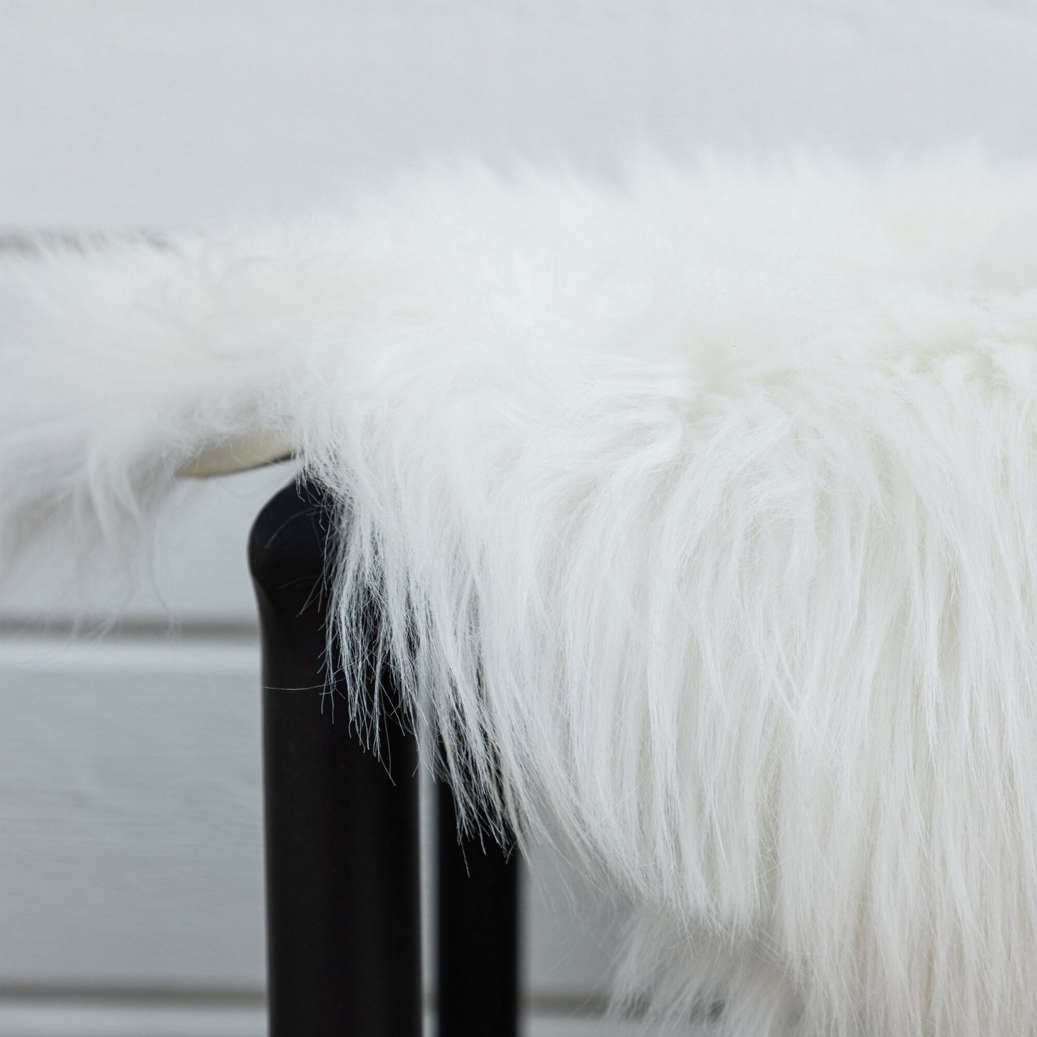 Katy Polyester Fake Fur - 180*55-Pläd-White Vit