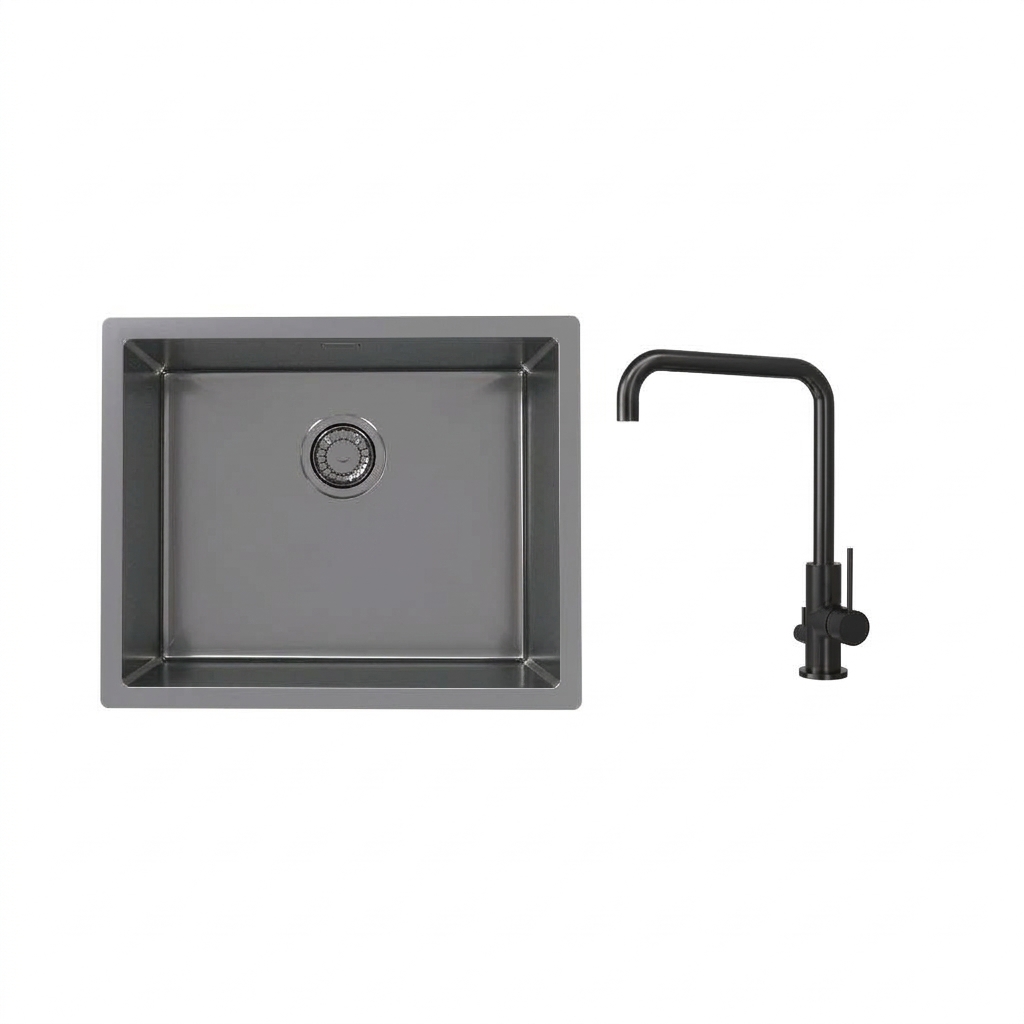 Diskho Stala Monarch-50 med Köksblandare Scandtap Steel Mood DxAntracit/Shadow