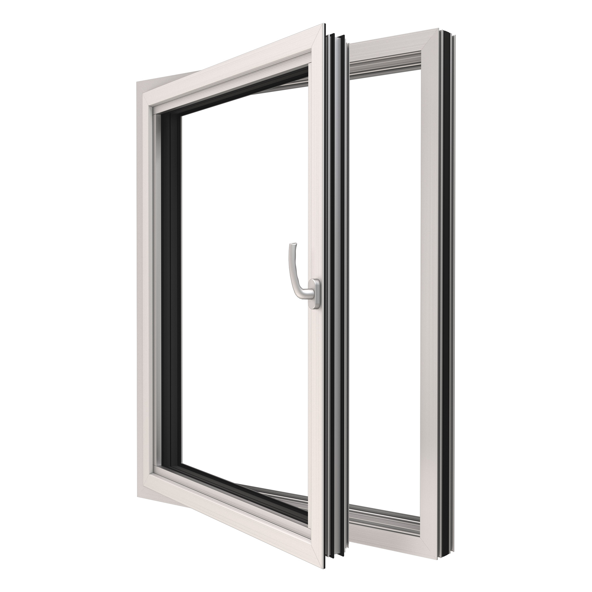 Sidohängt Fönster NorDan HelAlu 3-Glas Aluminium