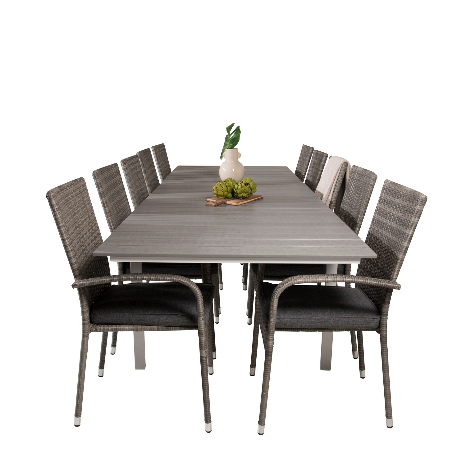 Matgrupp Venture Home Lova 224/324 med 10 Asta Karmstolar