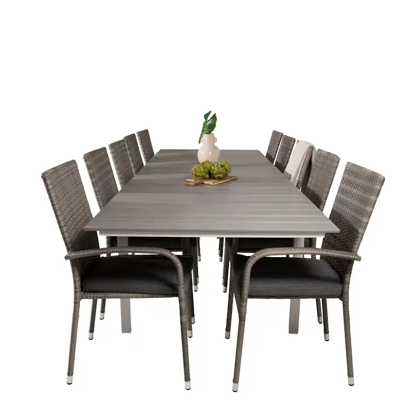 Matgrupp Venture Home Lova 224/324 med 10 Asta Karmstolar