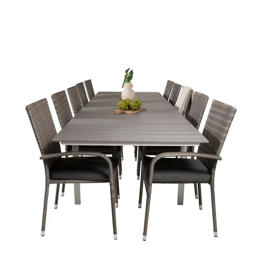 Levels Dining Table 224/324*100 - White Alu / Grey Aintwood Vit/Grå