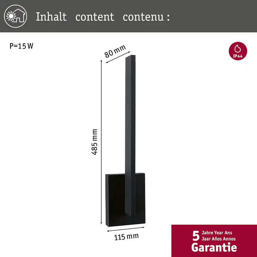 Fasadbelysning LED Paulmann Levka IP44 230V