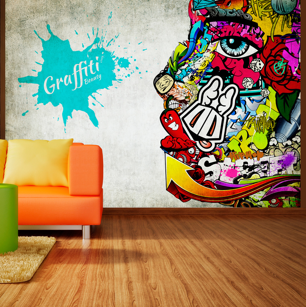 Fototapet Arkiio Självhäftande Graffiti Beauty