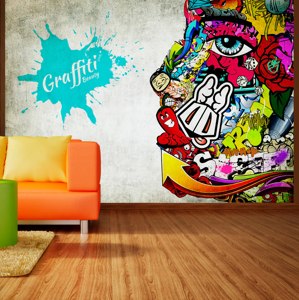 Fototapet Arkiio Självhäftande Graffiti Beauty