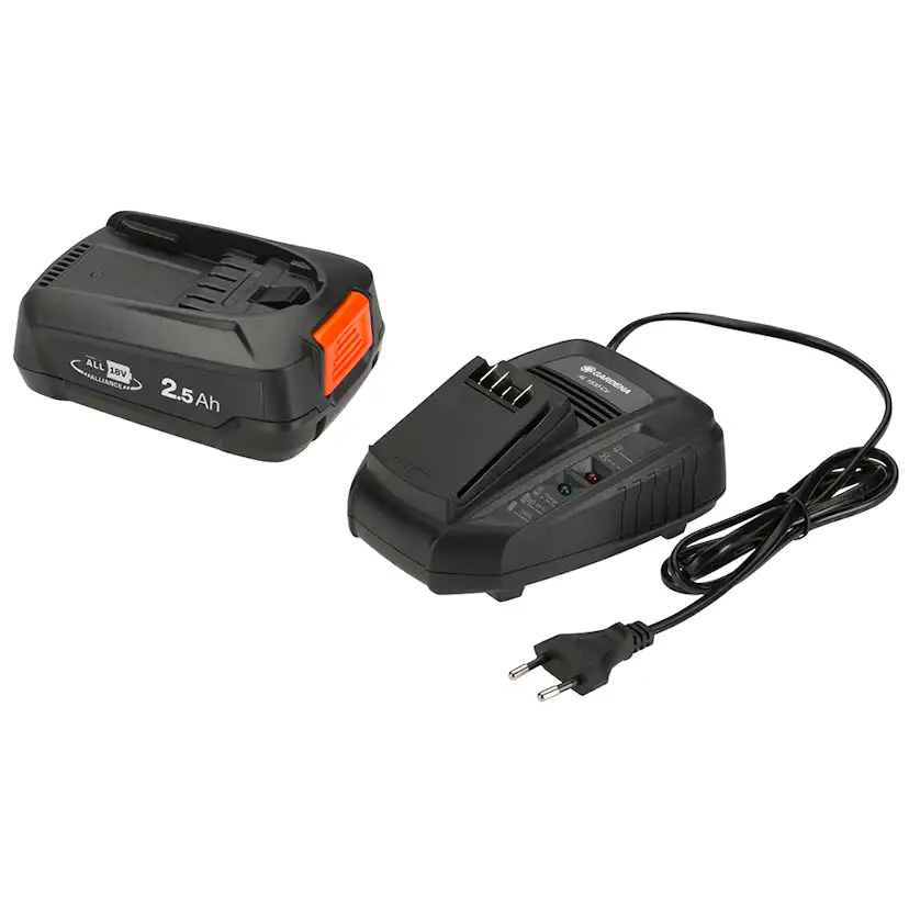 Startkit Gardena P4A 18V/45 + AL1830 2,5Ah batteri + snabbladdare