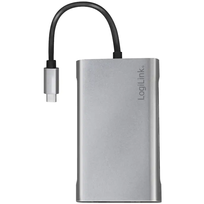 USB-C-docka LogiLink 8-i-1 HDMI/DP/RJ45/USB/USB-C 100W