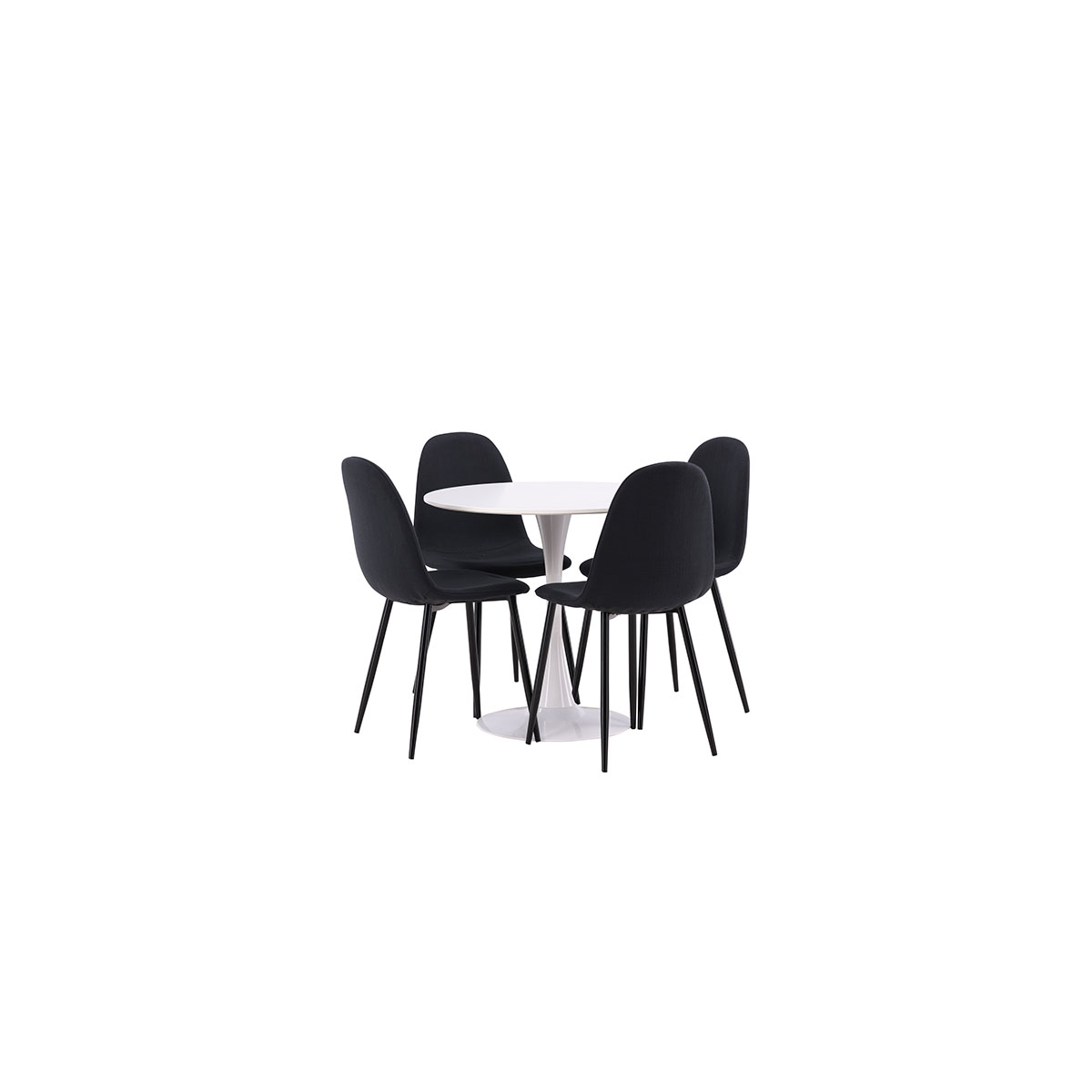 Matgrupp Venture Home Hamden Ø80 cm med 4 Polar stolar