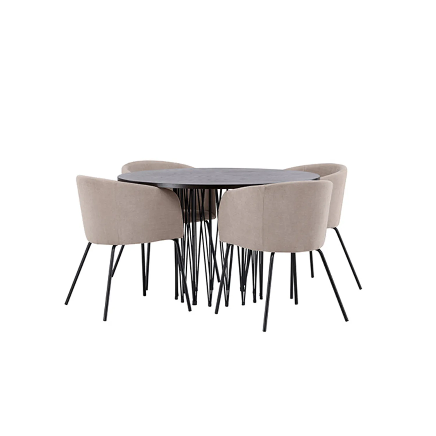 Matgrupp Venture Home Stone Ø120 cm med 4 Berit Stolar