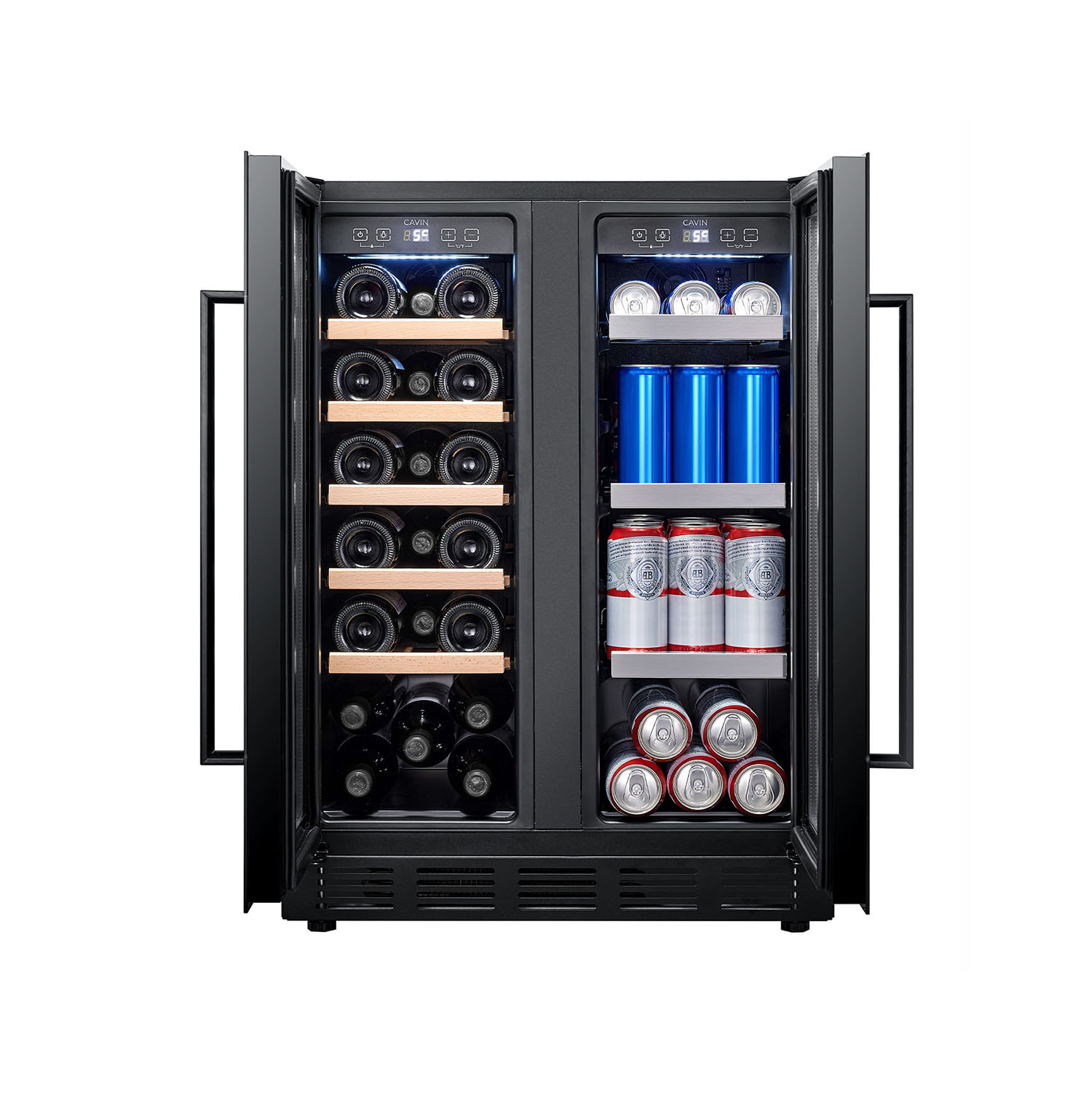 Vin- och ölkyl Cavin Arctic Collection 60 Duo Fullglass Black Inbyggbar