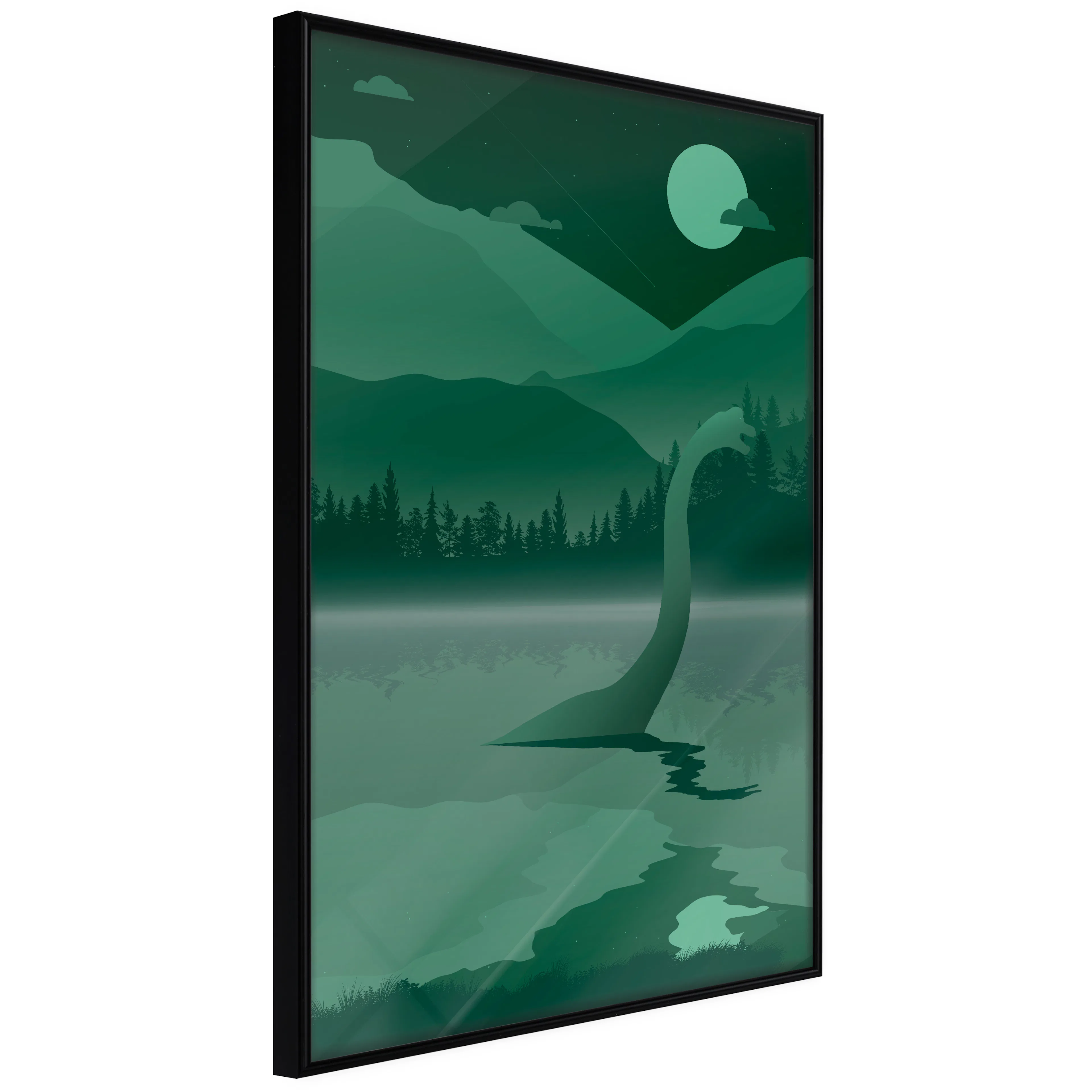 Affisch - Loch Ness [Poster] 20x30 Svart ram, 20x30 cm