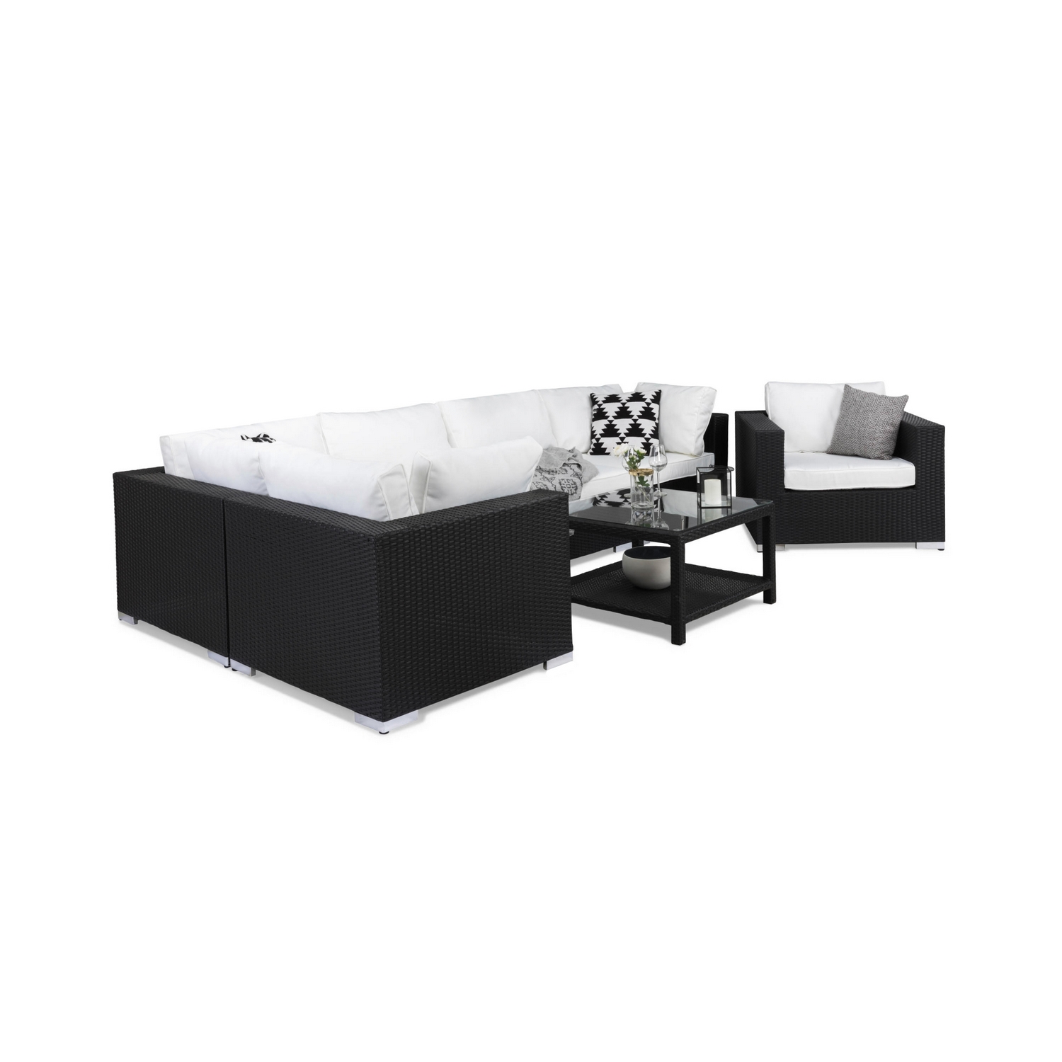 Loungegrupp Comfort Garden Bahamas 6-sits med Fåtölj och Bord 75x75