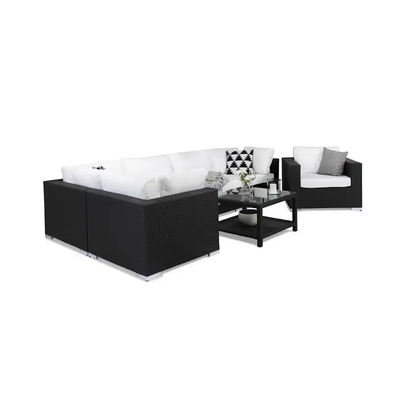 Loungegrupp Comfort Garden Bahamas 6-sits med Fåtölj och Bord 75x75
