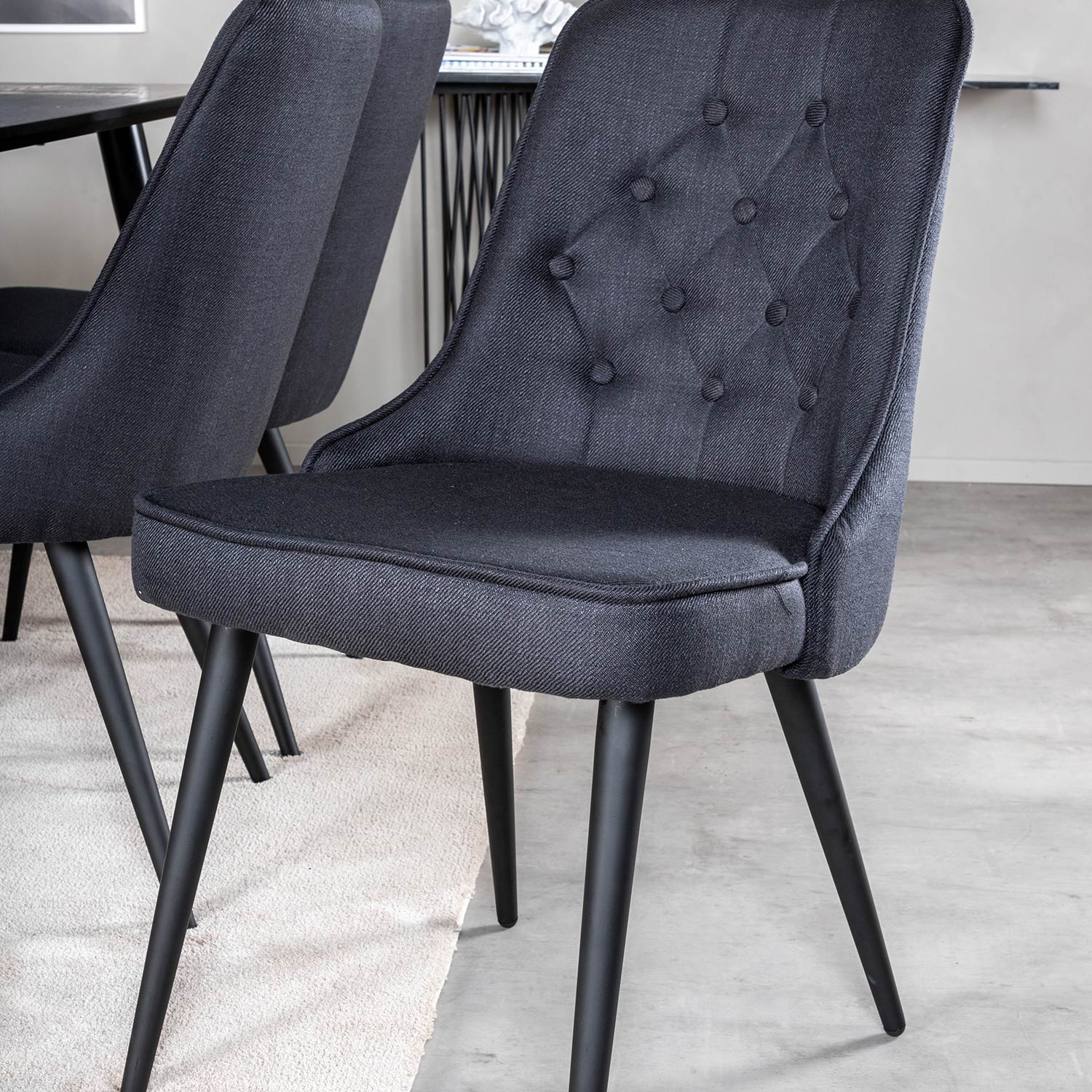 Matgrupp Venture Home Dipp med 6 Velvet Deluxe Stolar