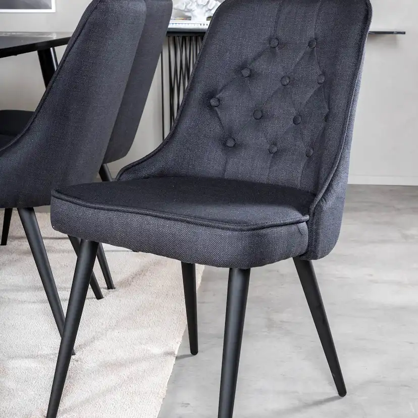 Matgrupp Venture Home Dipp med 6 Velvet Deluxe Stolar