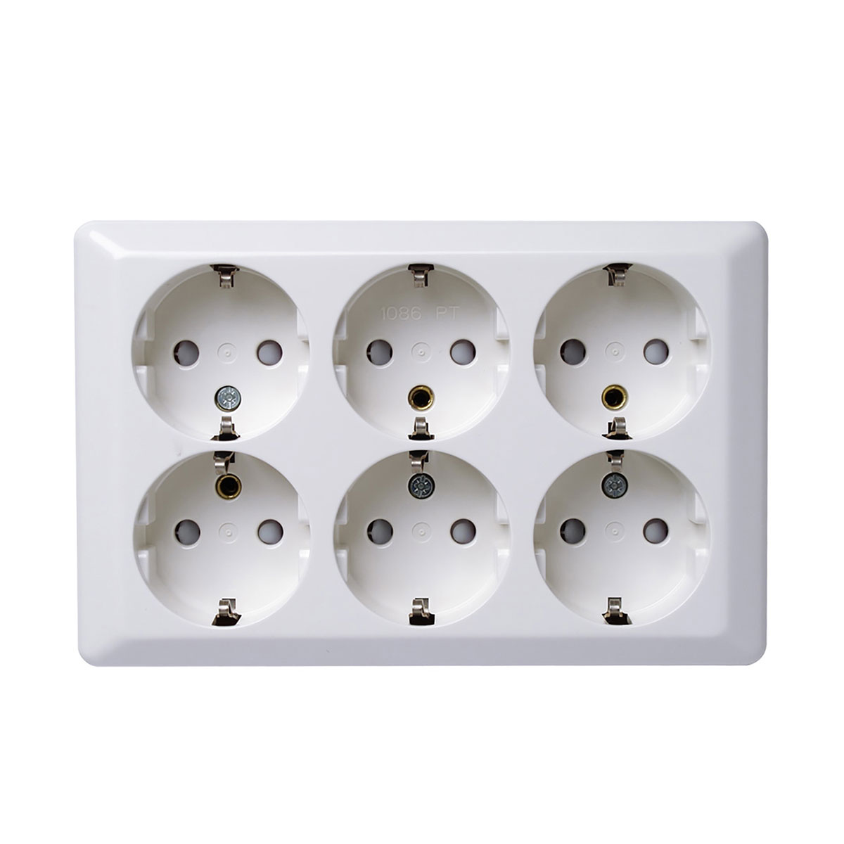 Vägguttag Elko 6-vägs RS Renvit