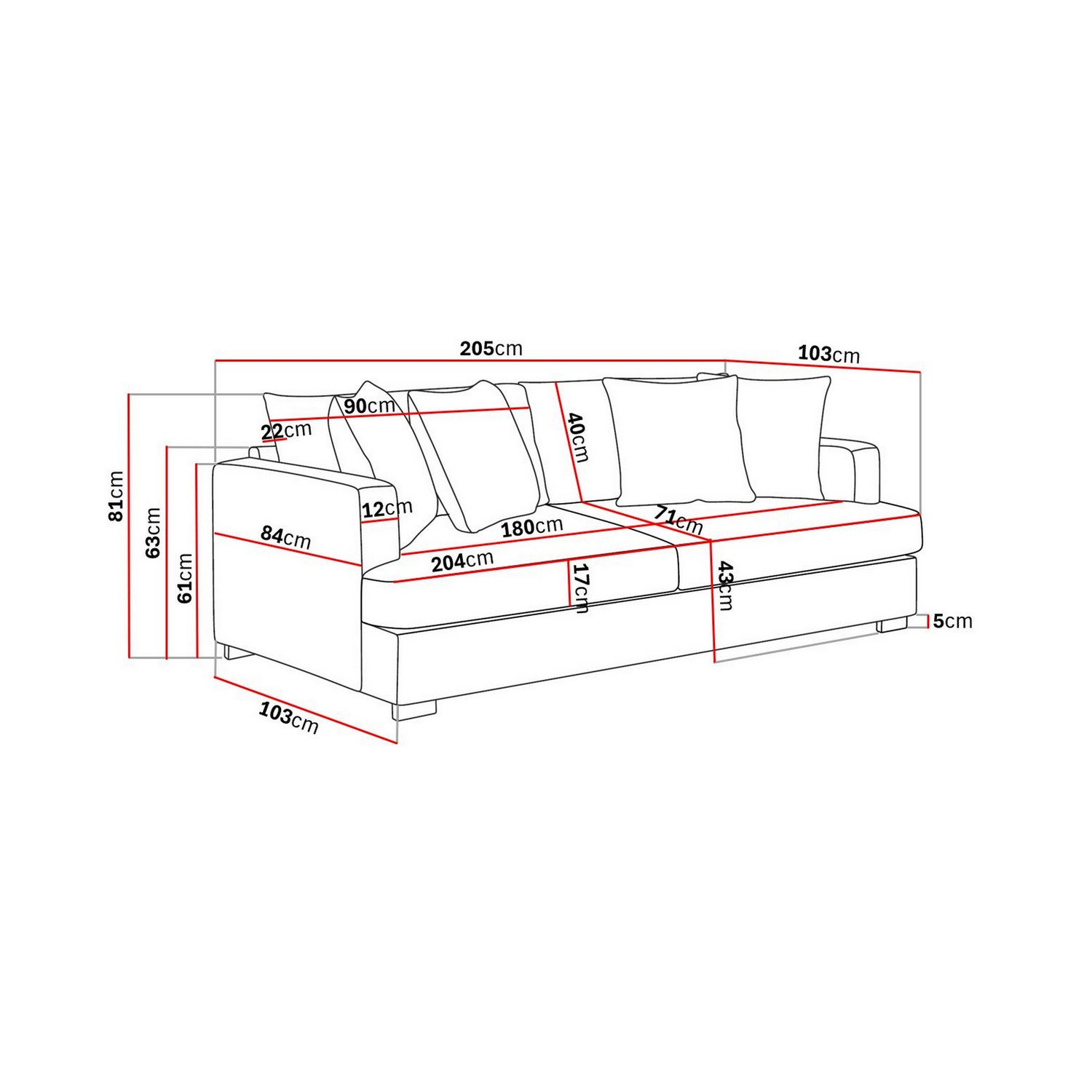 Soffa Scandinavian Choice Rossita 3-sits Djup Soffa