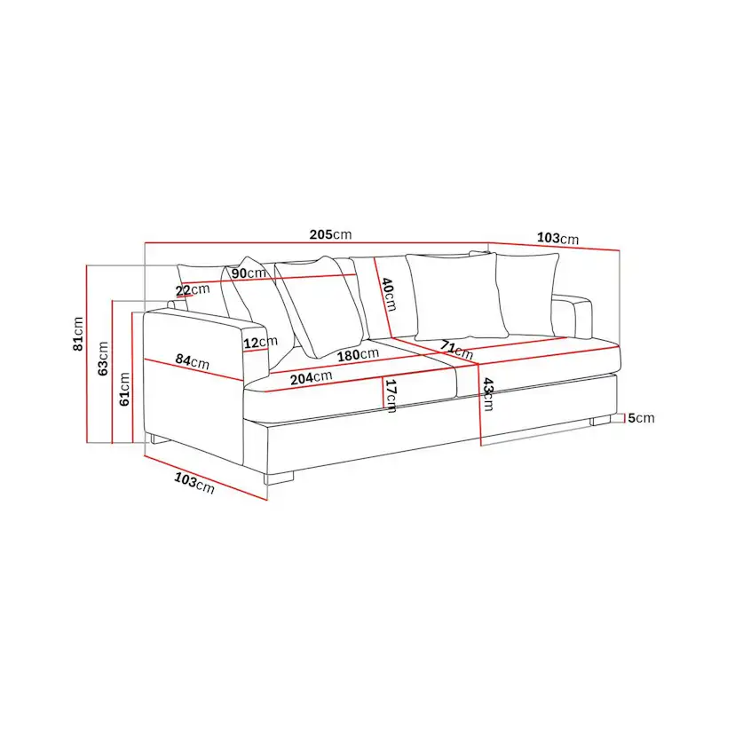 Soffa Scandinavian Choice Rossita 3-sits Djup Soffa