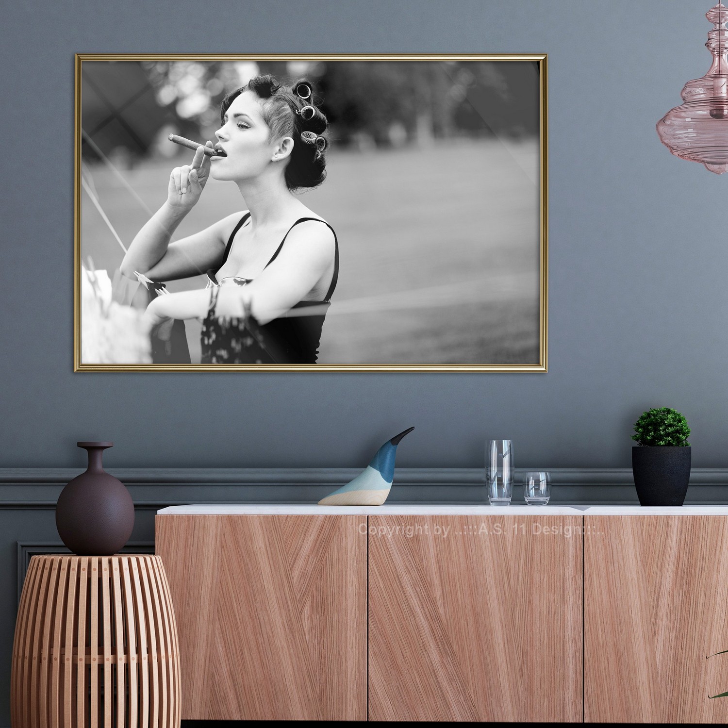 Poster Artgeist Affisch Woman with Cigar