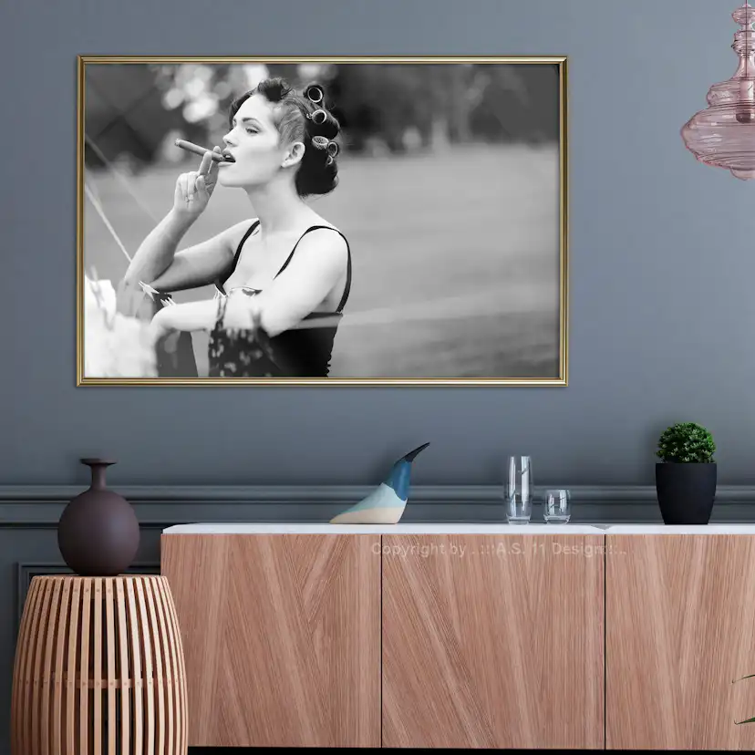 Poster Artgeist Affisch Woman with Cigar