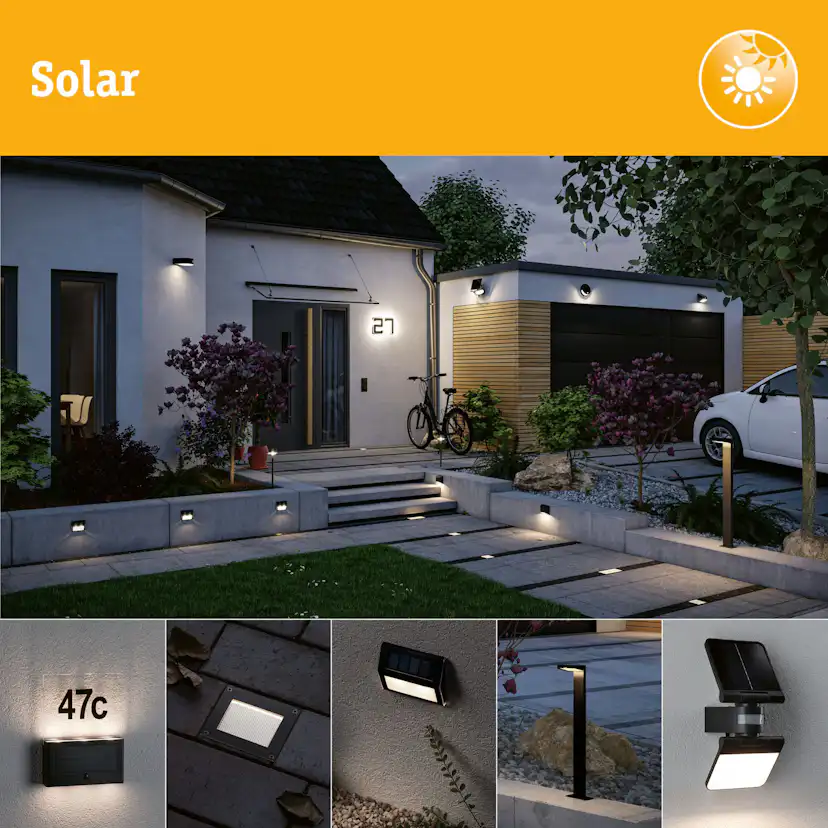 Pollare Solcell LED Paulmann Ryse med Rörelsesensor IP44