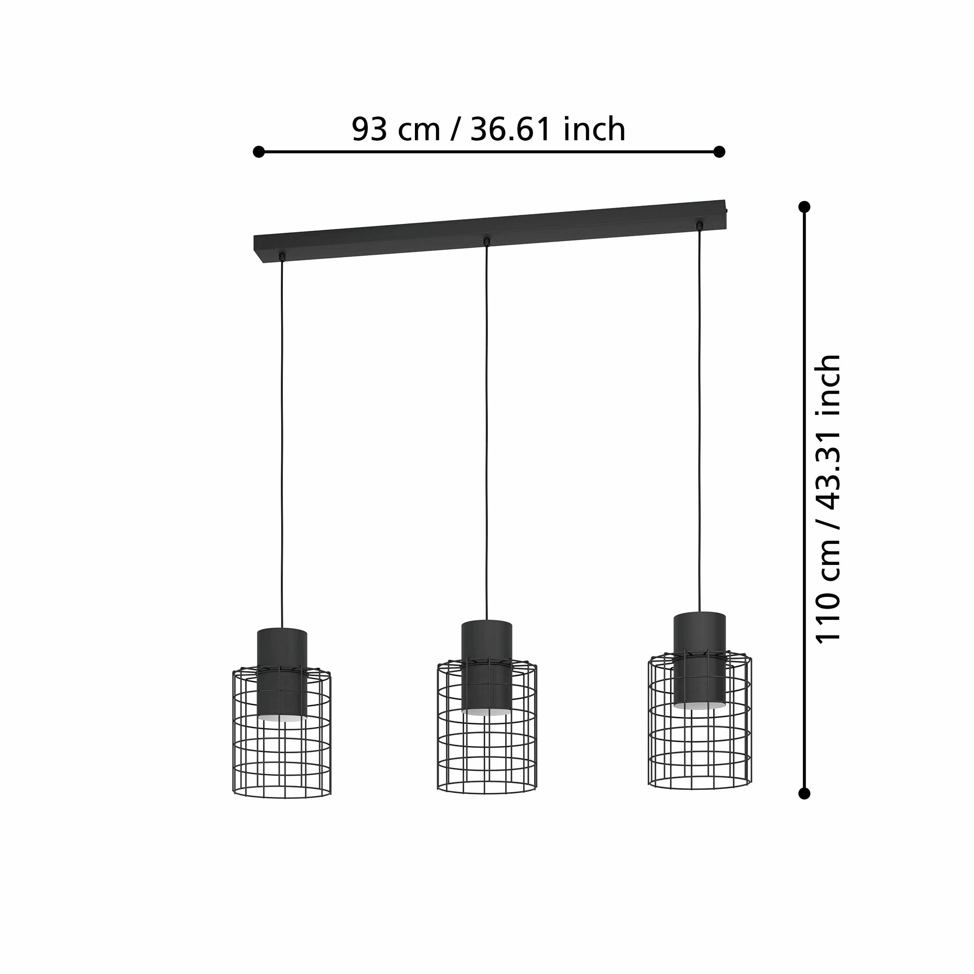 Taklampa Eglo Milligan med 3 lampor
