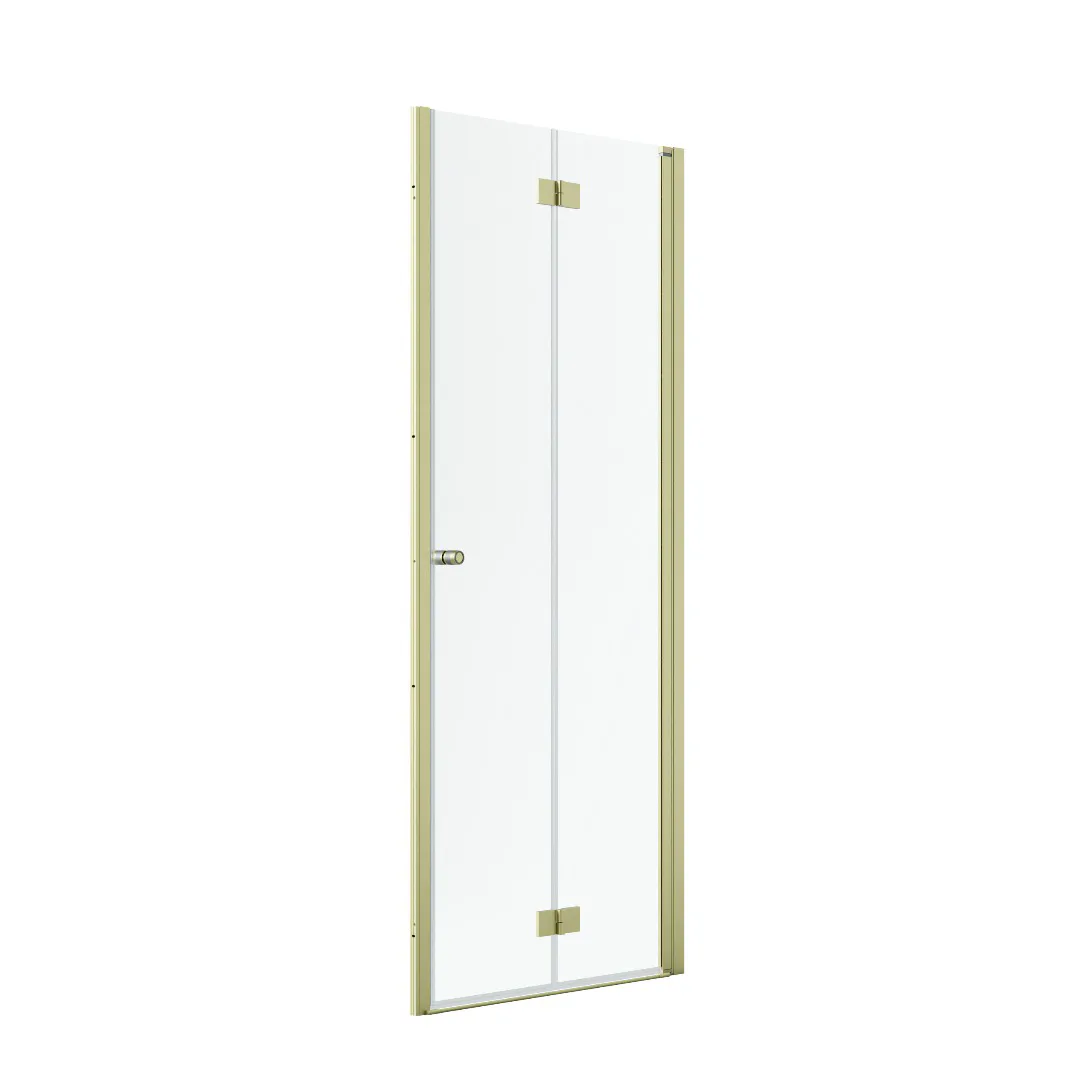 Noma 180 nischvikdörr, 900 mm höger 6 mm glas, borstad mӓssi Bredd: 880 mm, Borstad Mässing, Höger