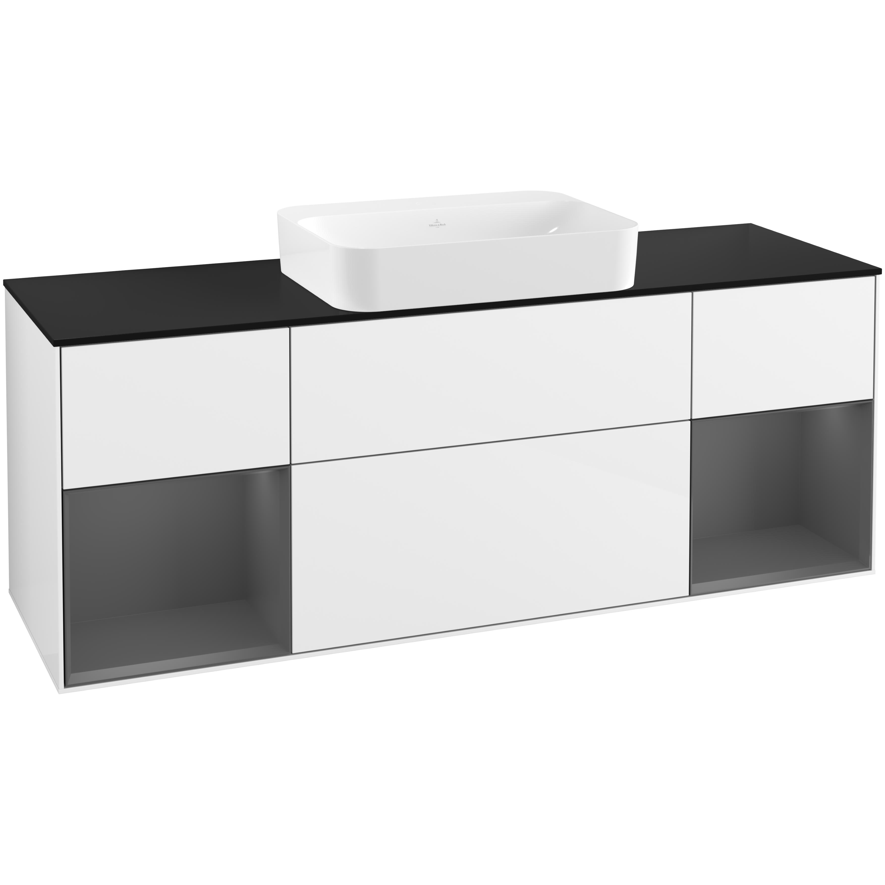 Tvättställsskåp Villeroy & Boch Finion med Två Hyllor och Bänkskiva för Fristående Tvättställ