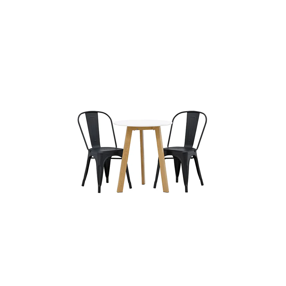 Matgrupp Venture Home Leonora Ø65 cm med 2 st Tempe stolar