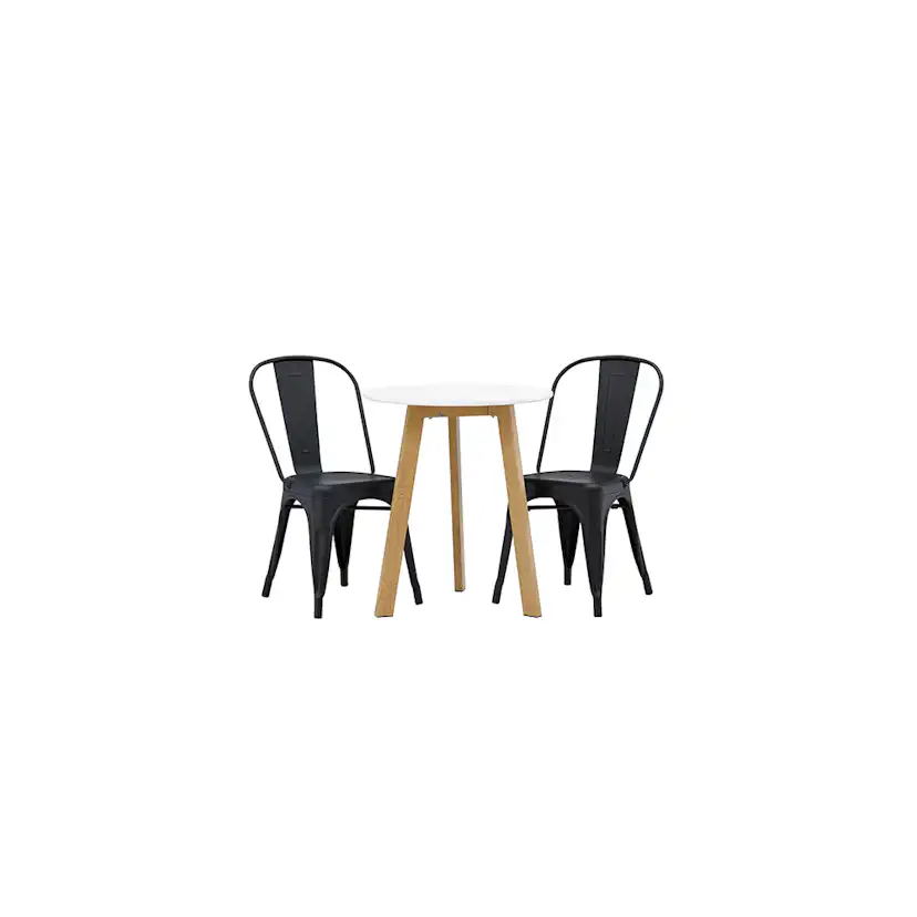 Matgrupp Venture Home Leonora Ø65 cm med 2 st Tempe stolar