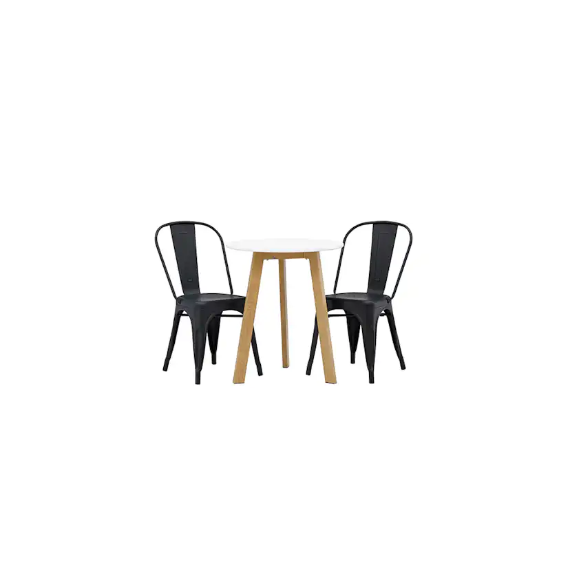 Matgrupp Venture Home Leonora Ø65 cm med 2 st Tempe stolar