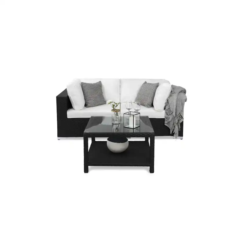 Loungegrupp Comfort Garden Bahamas 2-sits med Bord med Hylla Utomhus