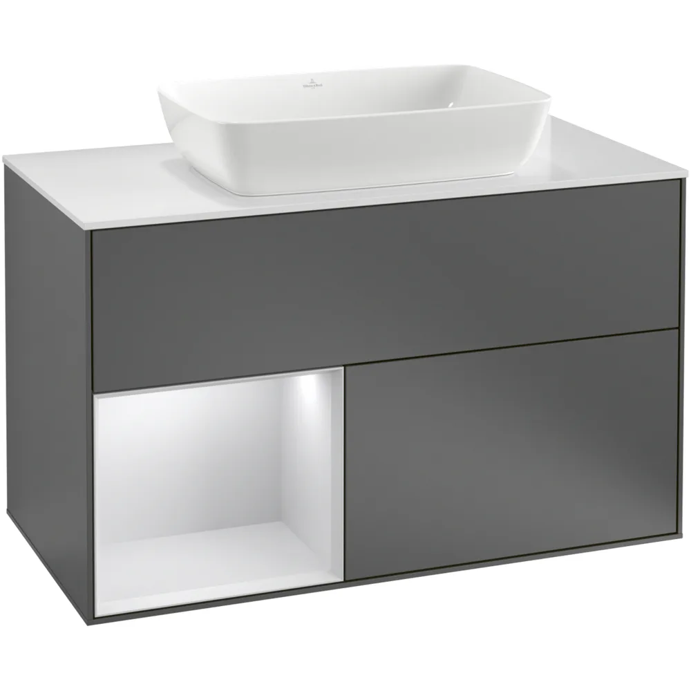 Tvättställsskåp Villeroy & Boch Finion med 2 Lådor Hylla och Bänkskiva för Fristående Tvättställ från Artis & Collaro