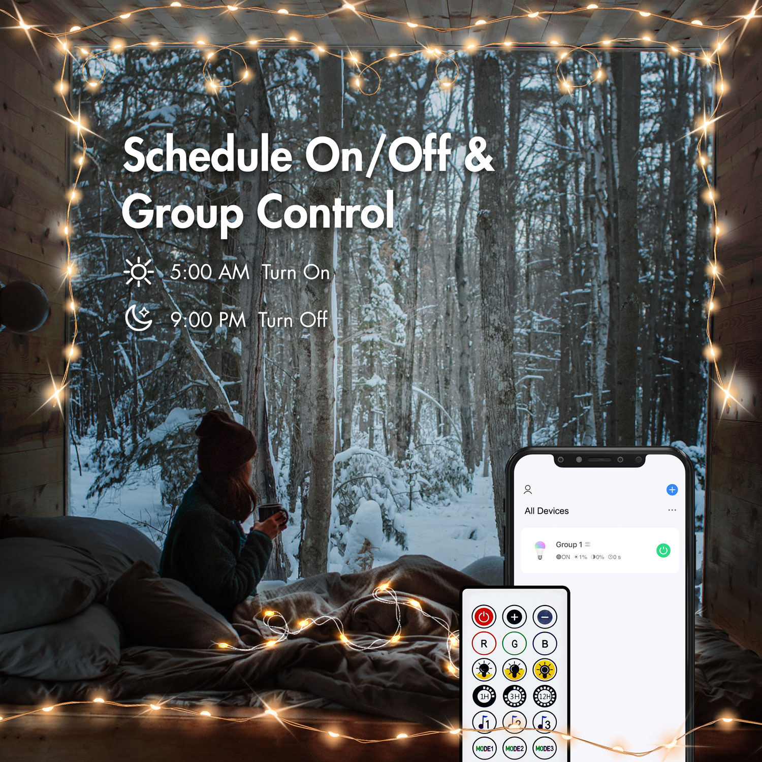 RGB-ljusslinga LogiLink Med Fjärrkontroll och WiFi Tuya IP65 5 m
