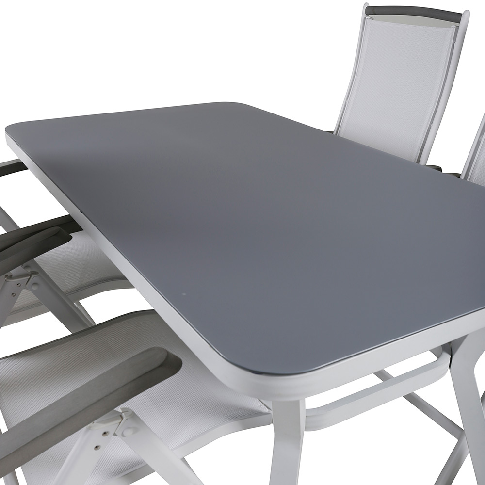 Matgrupp Venture Home Vyn med 4 Arz Matstolar Vit