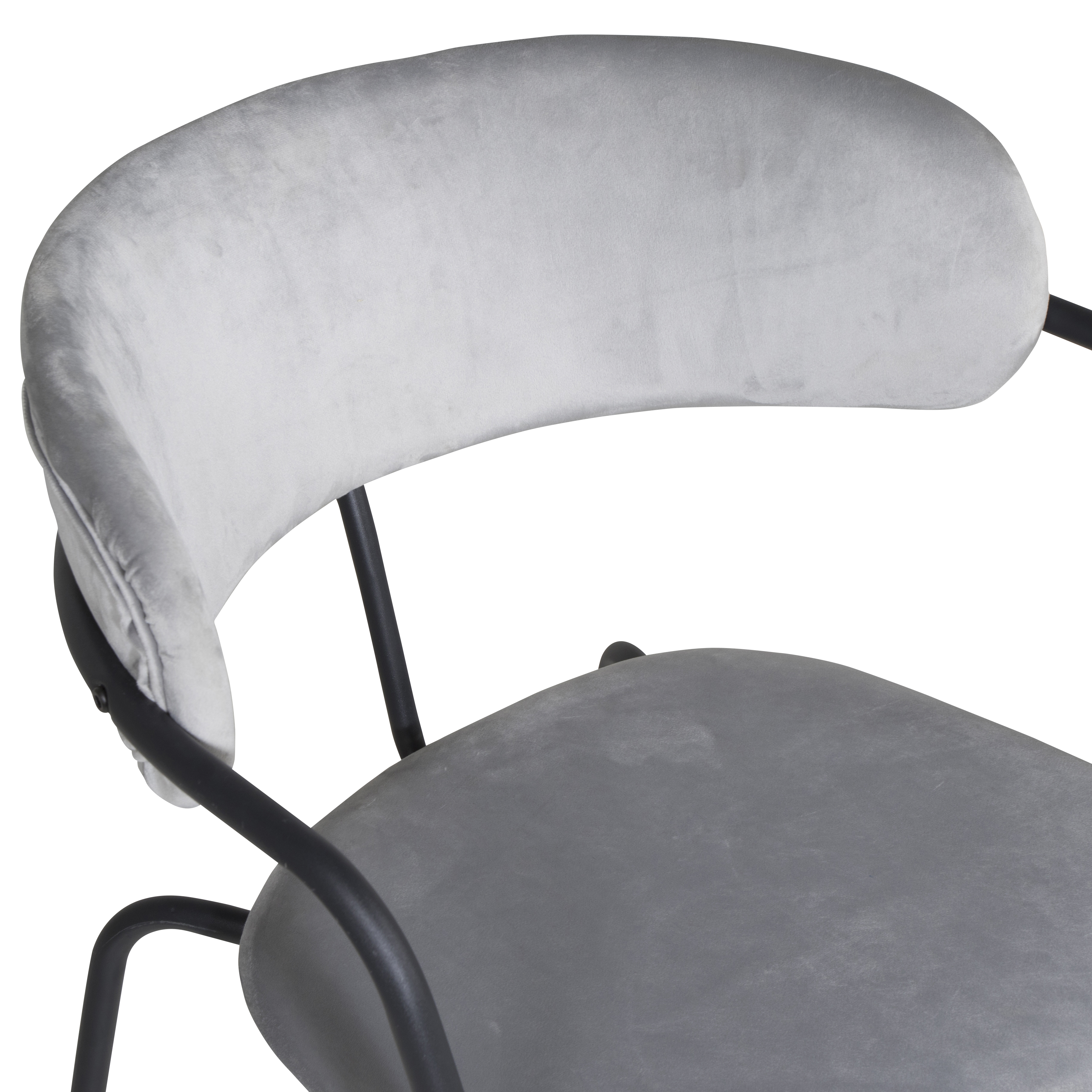 Arrow armchair - Black Legs - Grey Velvet Grå/Svart